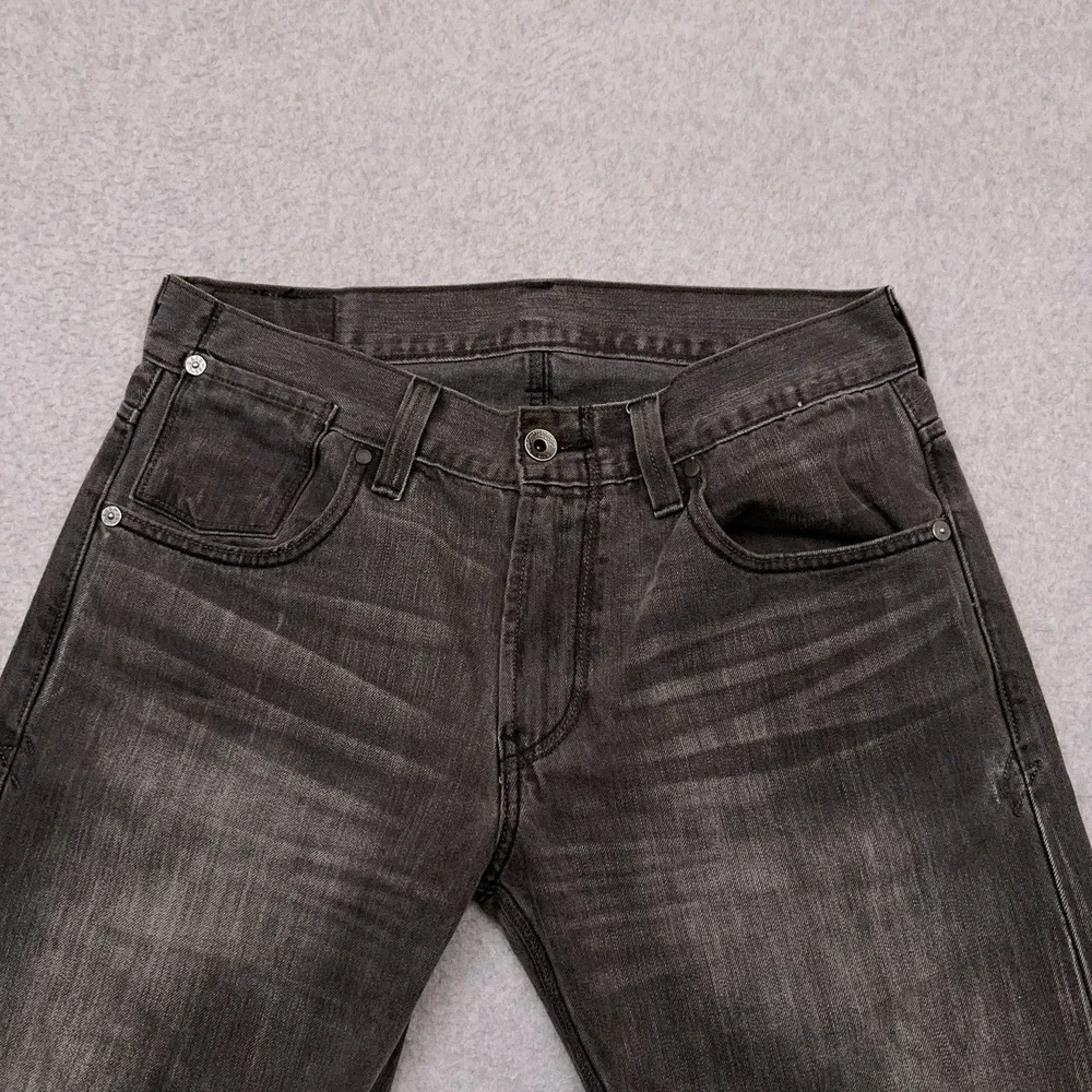 Levi's 514 Jeans Men's 33X33 Gray‎ Denim Slim Straight Faded Faux Flap Pocket